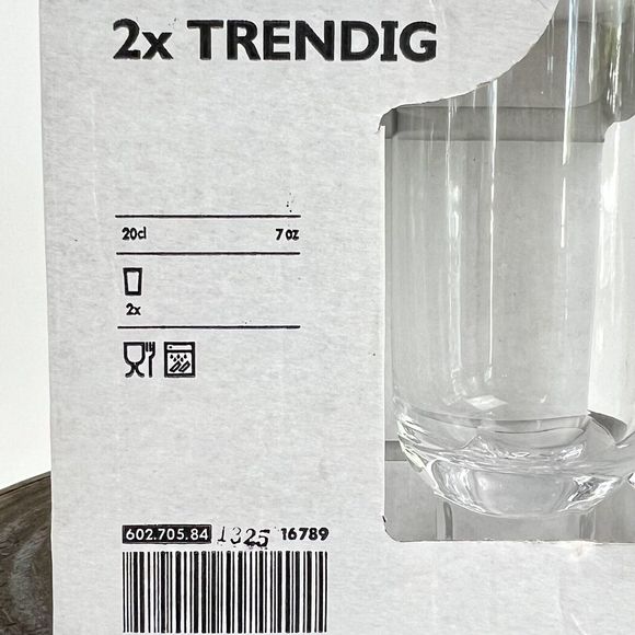 Clear Glasses 7 oz IKEA TRENDIG 2013 Square Pedestal Barware Box Set of 2 - Picture 8 of 10